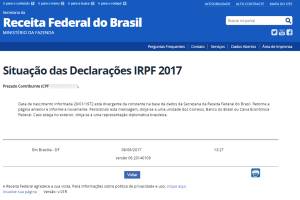 Situação das Declarações do Imposto de Renda do Brasil