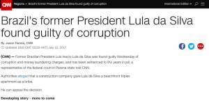 Cobertura da CNN sobre a condenação de Lula