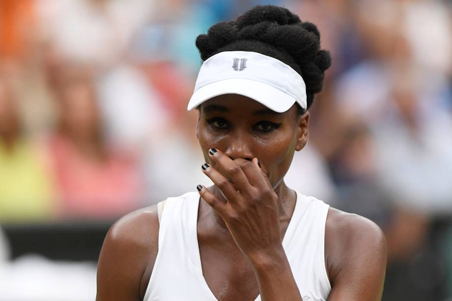 Tenista americana Venus Williams lamenta derrota na final de Wimbledon para a espanhola Garbine Muguruza - 15/07/2017 Tenista americana Venus Williams lamenta derrota na final de Wimbledon para a espanhola Garbine Muguruza - 15/07/2017