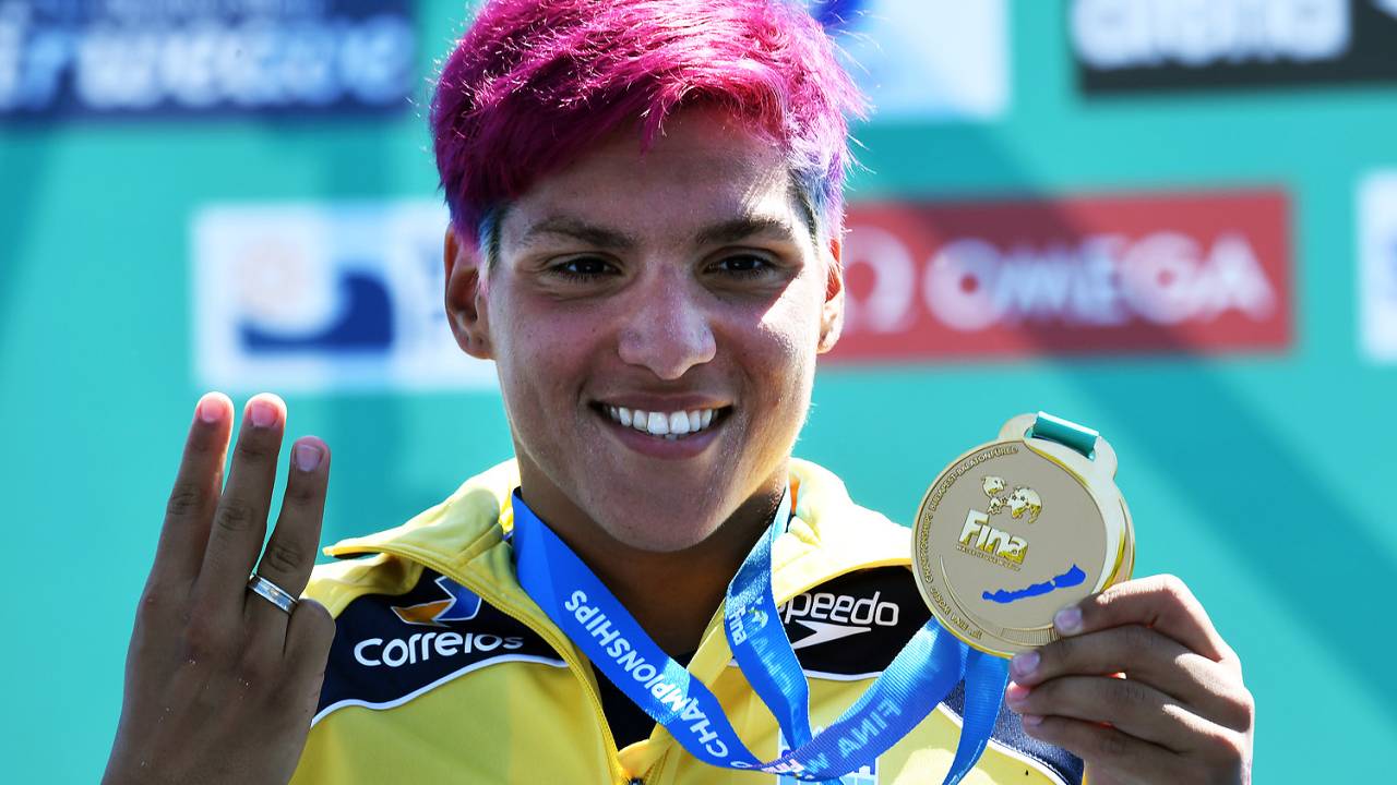 A nadadora brasileira Ana Marcela Cunha