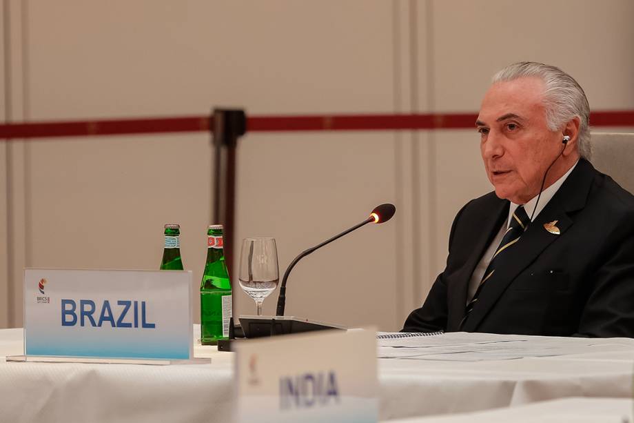 Presidente Michel Temer, durante reunião do G20 em Hamburgo, na Alemanha - 07/07/2017