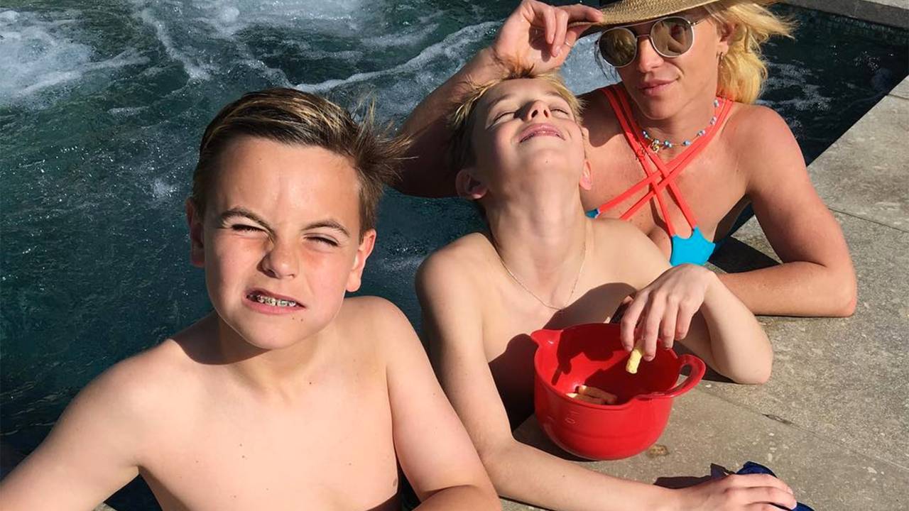 Britney Spears com os filhos
