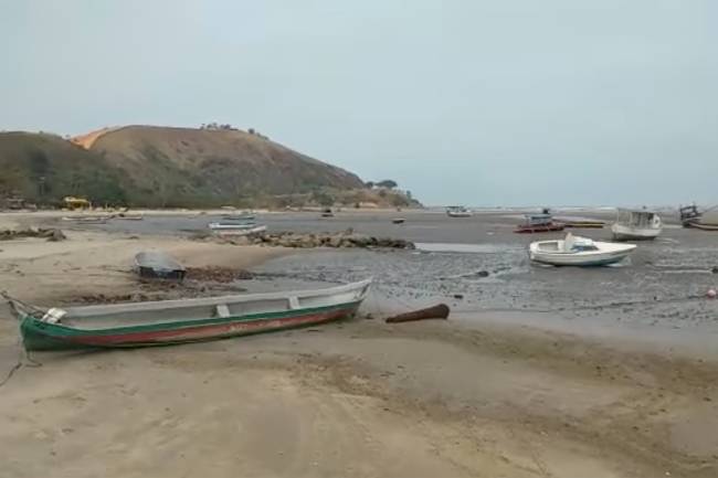 Recuo do mar em Caraguatatuba