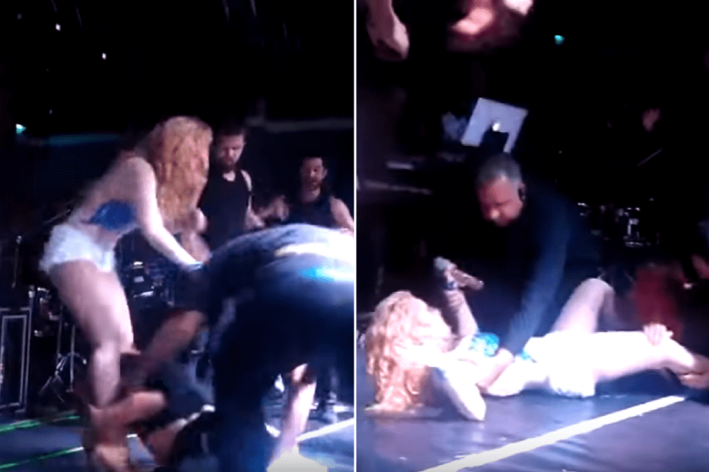 Vídeo mostra momento em que Joelma é derrubada no palco por fã