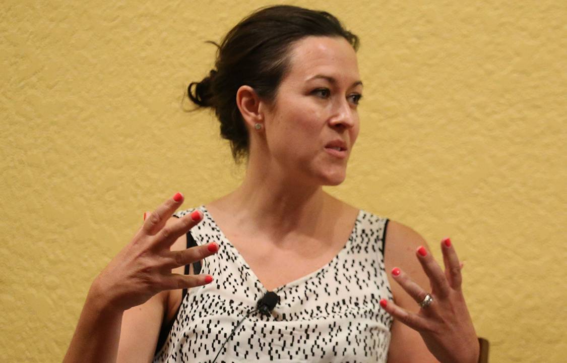 Diretora de televisão, Maggie Kiley, durante o festival Palm Springs International, na Califórnia