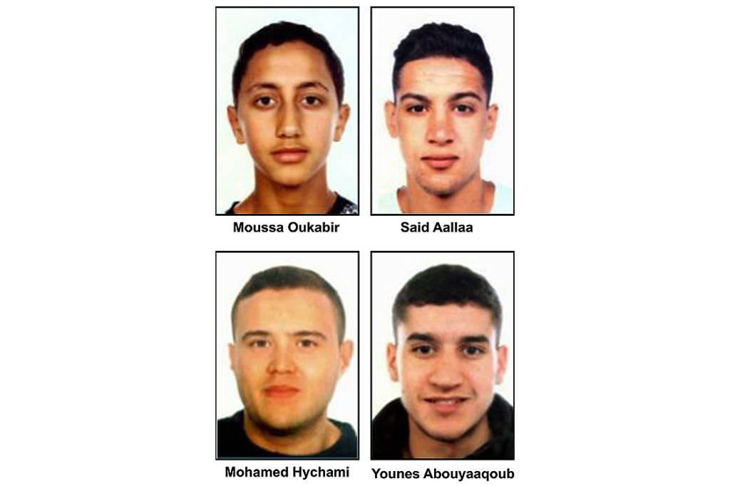 A pol&iacute;cia da Espanha liberou fotos de quatro suspeitos do atentado