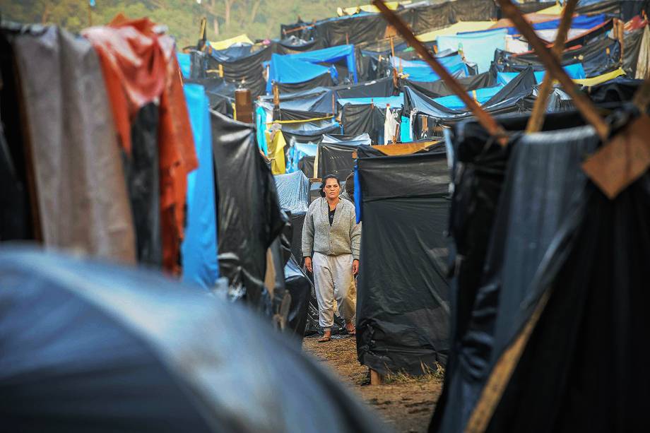 Ocupação do Movimento dos Trabalhadores Sem Teto (MTST) em um terreno em São Bernardo do Campo