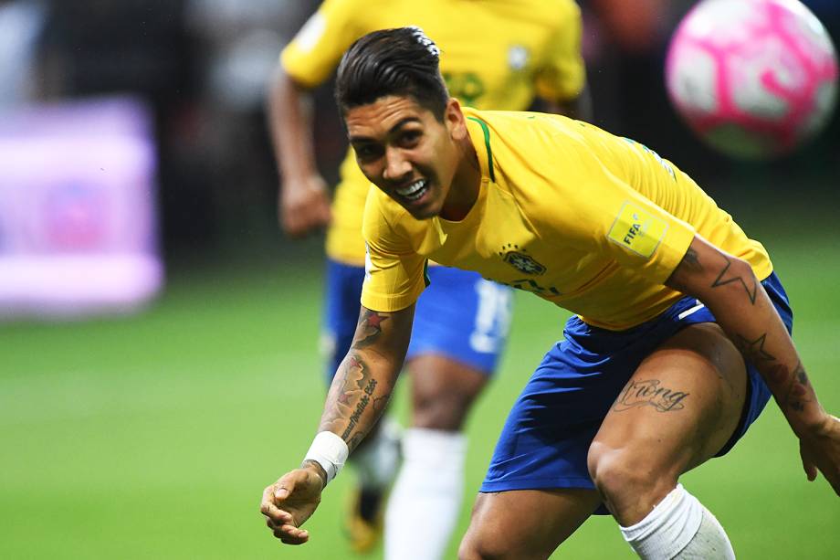 Firmino durante jogo Brasil e Chile na Arena Allianz Parque, na zona Oeste da capital paulista - 10/10/2017