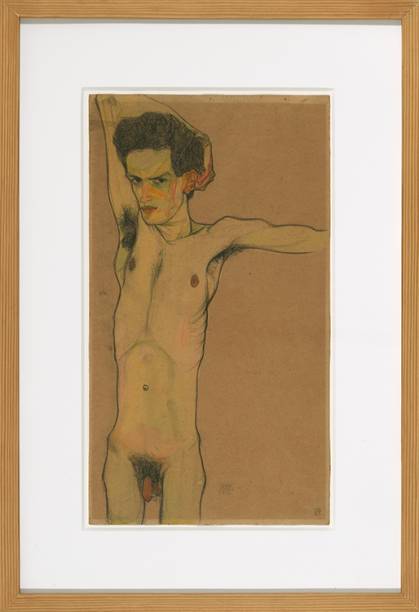 'Autorretrato Nu', de Egon Schiele (Tulnn an der Donau, Áustria, 1890 – Viena, Áustria, 1918)