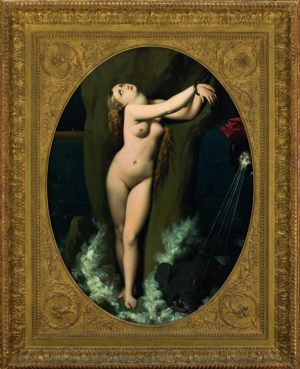'Angélica Acorrentada', de Jean Auguste Dominique Ingres (Montauban, França, 1780 – Paris, França, 1867) 'Angélica Acorrentada', de Jean Auguste Dominique Ingres (Montauban, França, 1780 – Paris, França, 1867)