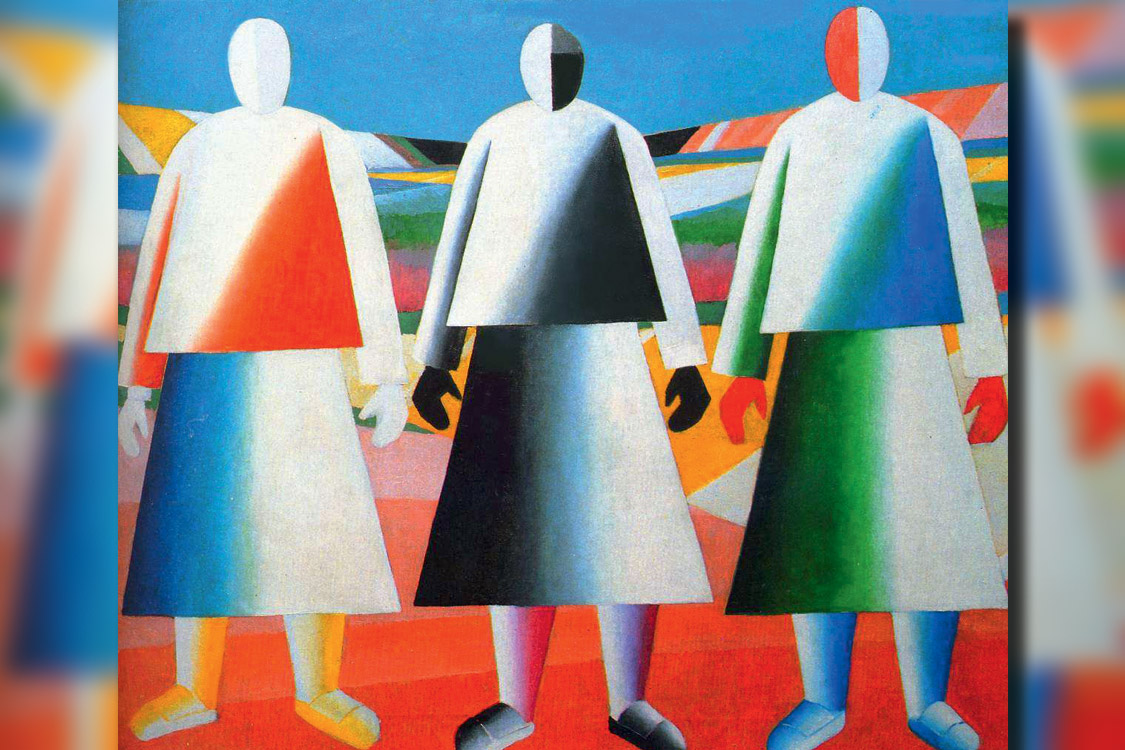 Subjetivismo &ndash; Mulheres do Campo (1929): sob press&atilde;o, Malevich volta &agrave; arte figurativa &mdash; mas com ironia