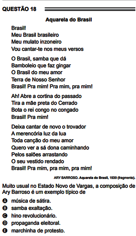 Prova Enem - Quest&atilde;o 18