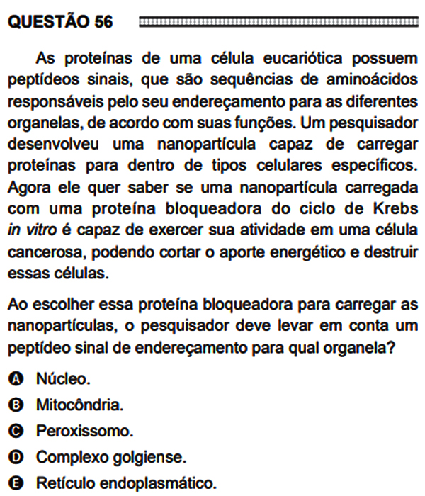 Prova Enem - Quest&atilde;o 56