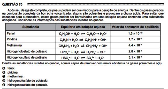 Prova Enem - difíceis - Questão 70