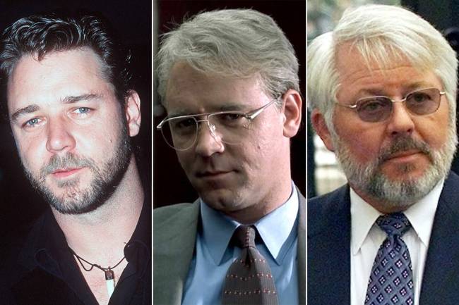 Russell Crowe em 1999, como Jeffrey Wigand em ‘O Informante’ e Jeffrey Wigand