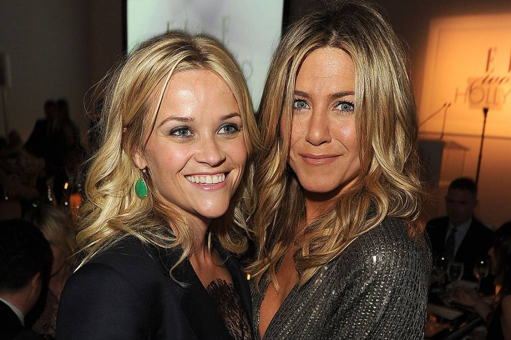 As atrizes Jennifer Aniston e Reese Witherspoon As atrizes Jennifer Aniston e Reese Witherspoon