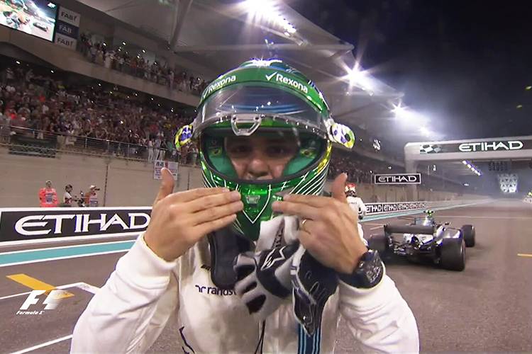 O piloto brasileiro Felipe Massa se despede da F&oacute;rmula 1, ap&oacute;s o Grande Pr&ecirc;mio de Abu Dhabi - 26/11/2017