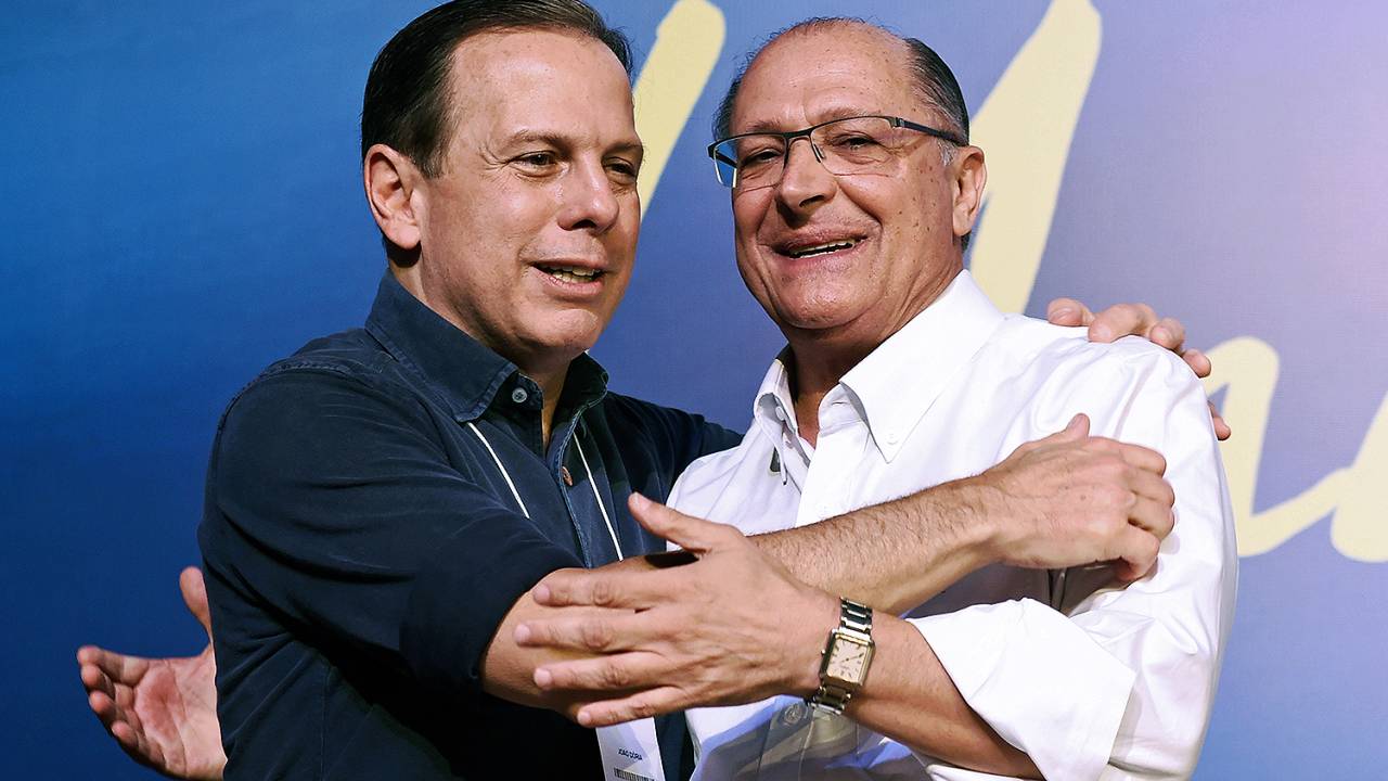 O governador de São Paulo, Geraldo Alckmin e o prefeito, João Doria durante a 14ª Convenção Nacional do PSDB - 09/12/2017