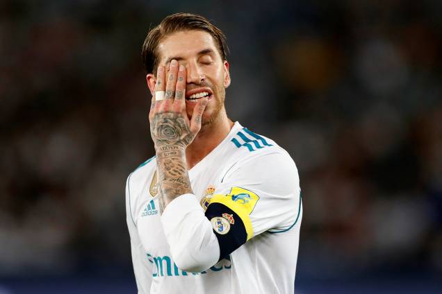 O jogador do Real Madrid, Sergio Ramos, durante partida contra o Grêmio, válida pela final do Mundial de Clubes da FIFA, realizada no Estádio Xeique Zayed, em Abu Dhabi - 16/12/2017 O jogador do Real Madrid, Sergio Ramos, durante partida contra o Grêmio, válida pela final do Mundial de Clubes da FIFA, realizada no Estádio Xeique Zayed, em Abu Dhabi - 16/12/2017