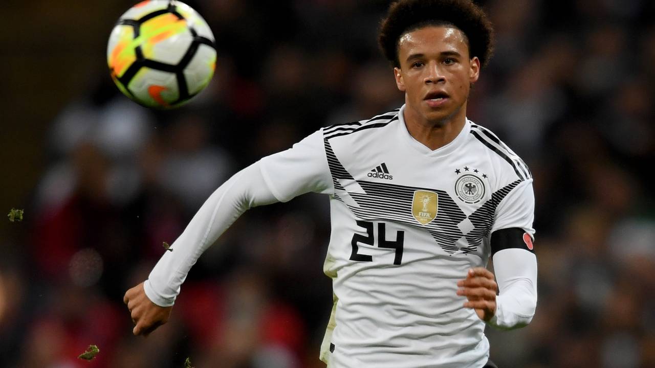 Leroy Sané em ação pela seleção alemã