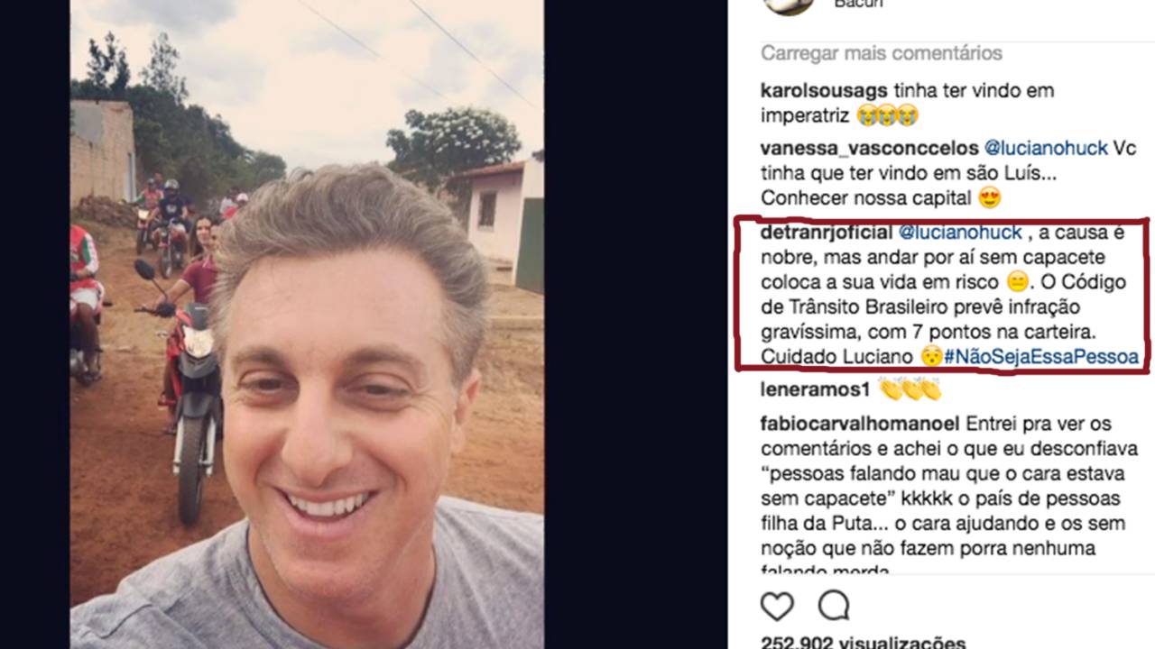 Luciano Huck leva bronca do Detran-RJ
