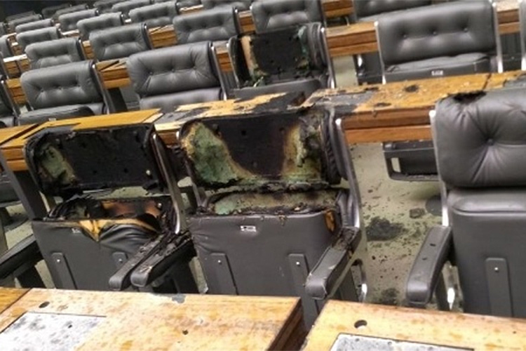 Incêndio na Câmara dos Deputados em Brasília