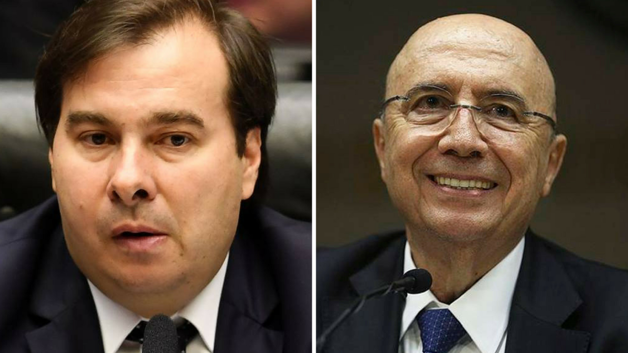Presidente da Câmara dos Deputados Rodrigo Maia (DEM-RJ) e o ministro da Fazenda Henrique Meirelles