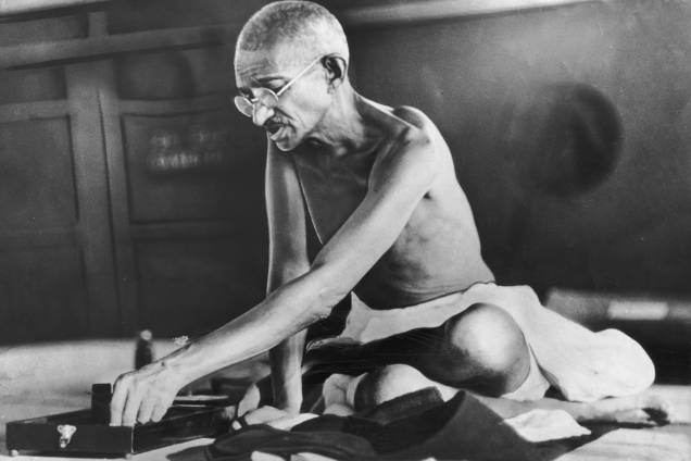 Retrato do líder político Mahatma Gandhi, em 1935 Retrato do líder político Mahatma Gandhi, em 1935