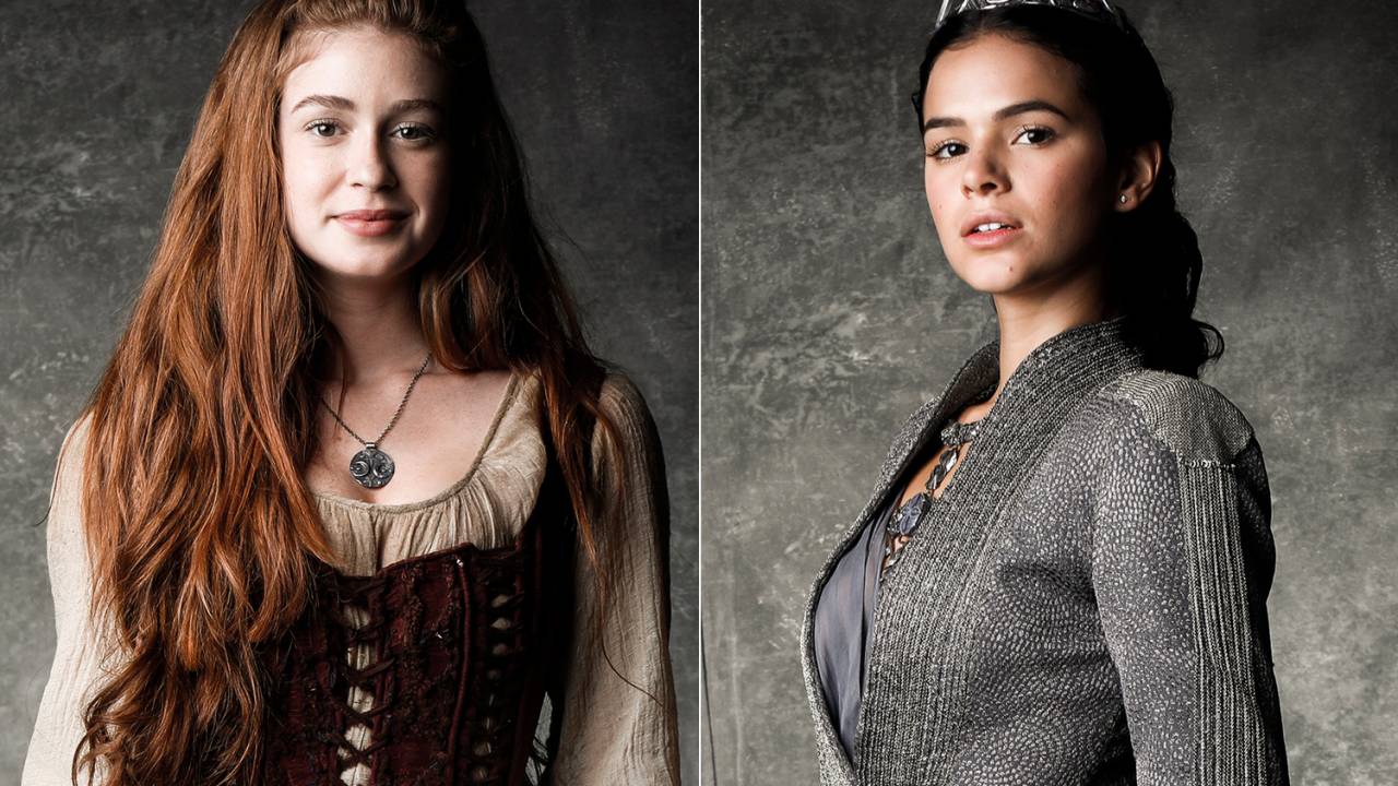 Amália (Marina Ruy Barbosa) e Catarina (Bruna Marquezine), de 'Deus Salve o Rei'