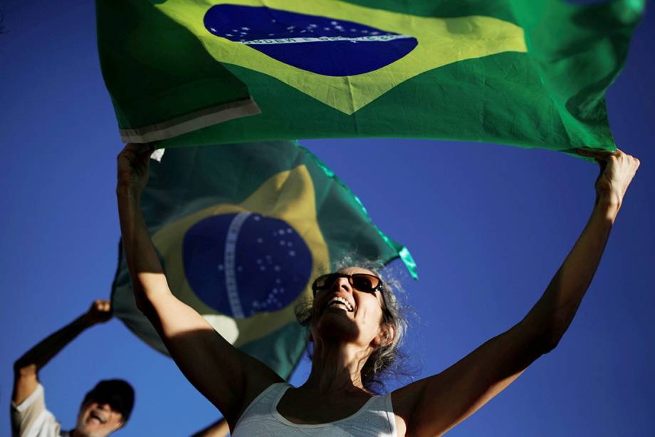 Manifestante protesta contra o ex-presidente Lula, em Brasília - 23/01/2018 Manifestante protesta contra o ex-presidente Lula, em Brasília - 23/01/2018