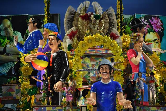Carro alegórico da escola de samba Unidos de Vila Maria durante o desfile de carnaval em São Paulo, no Sambódromo do Anhembi - 11/02/2018 Carro alegórico da escola de samba Unidos de Vila Maria durante o desfile de carnaval em São Paulo, no Sambódromo do Anhembi - 11/02/2018