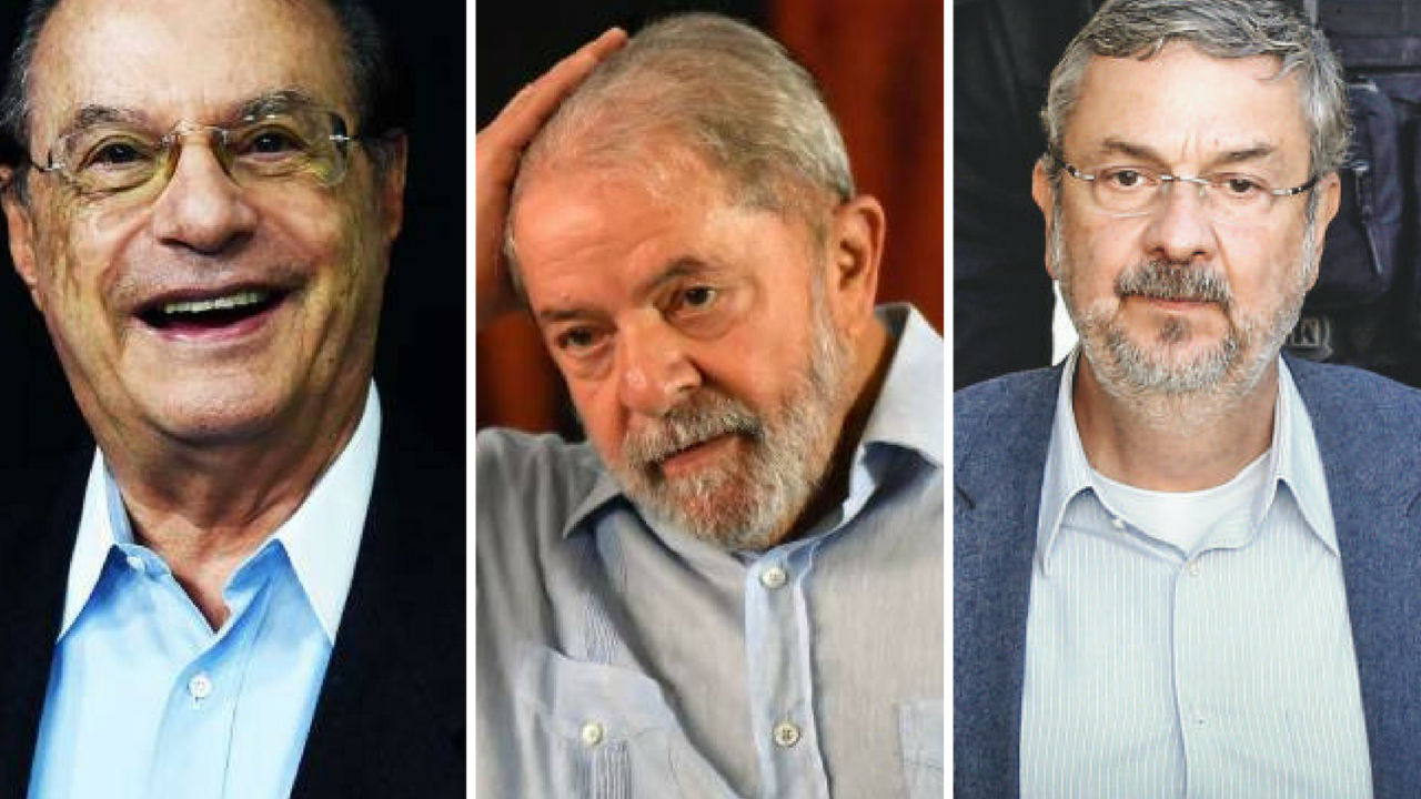 Montagem com Paulo Maluf, Lula e Antonio Palocci