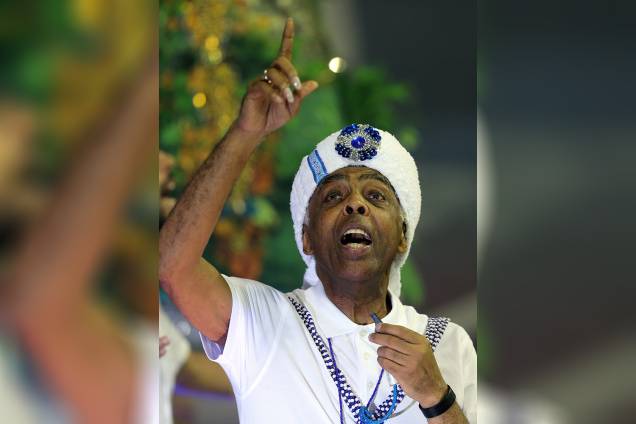 O cantor e compositor Gilberto Gil durante desfile da escola de samba Vai-Vai, no Sambódromo do Anhembi, em São Paulo (SP) - 11/02/2018 O cantor e compositor Gilberto Gil durante desfile da escola de samba Vai-Vai, no Sambódromo do Anhembi, em São Paulo (SP) - 11/02/2018