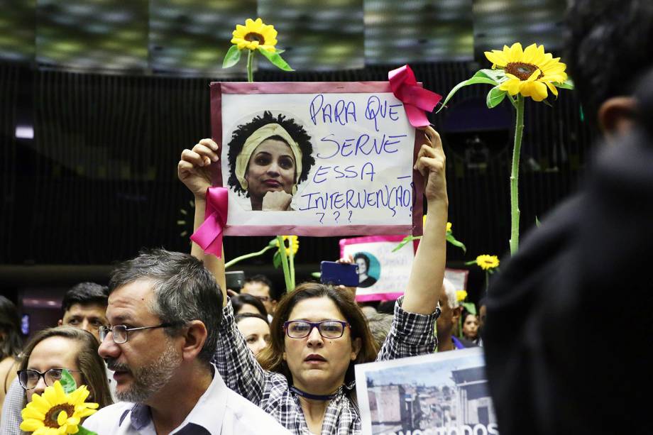 Deputados realizam homenagem à Marielle Franco (PSOL-RJ), morta a tiros dentro de veículo - 15/03/2018