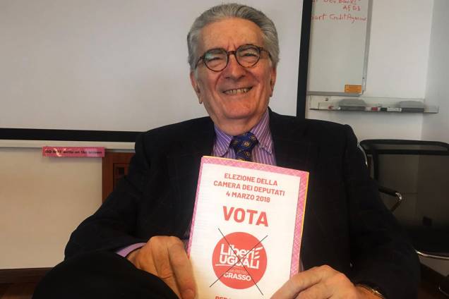 Gianfranco Pasquino, cientista político da Universidade Johns Hopkins (SAIS) na Europa e professor emérito da Universidade de Bolonha, defende seu voto por Pietro Grasso, ex-membro do Partido Democrático Gianfranco Pasquino, cientista político da Universidade Johns Hopkins (SAIS) na Europa e professor emérito da Universidade de Bolonha, defende seu voto por Pietro Grasso, ex-membro do Partido Democrático
