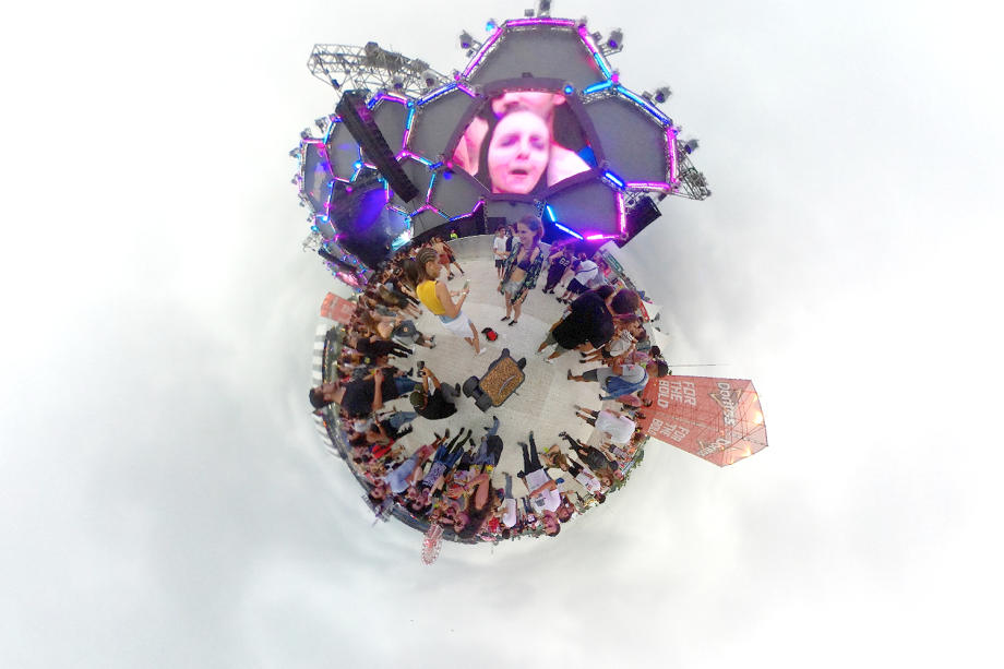 Visão micro mundo do Lollapalooza 2018 - Imagem captada com o SamSung Gear 360