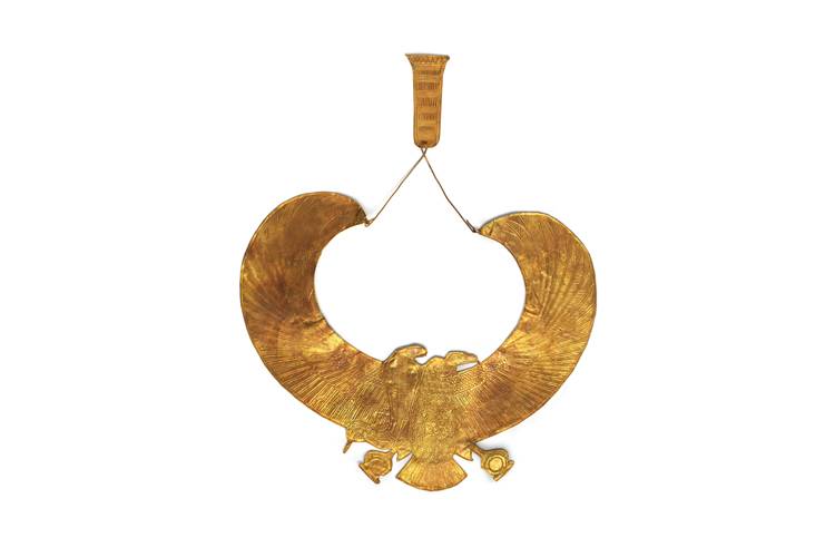 Objetos encontrados na tumba de Tutankhamun usados na exposi&ccedil;&atilde;o King Tut: Tesouros do fara&oacute; dourado