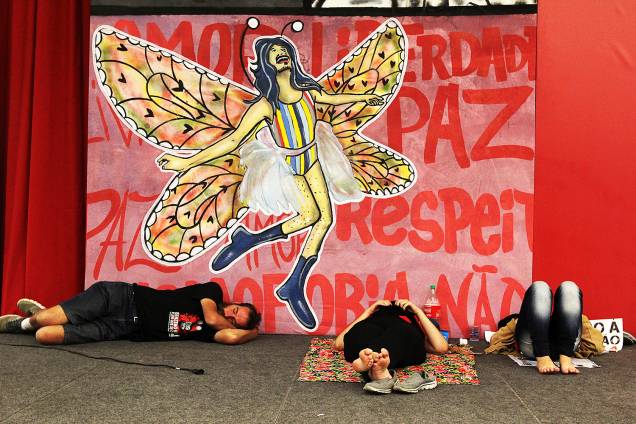 Militantes descansam no Sindicato dos Metalúrgicos do ABC, na cidade de São Bernardo do Campo (SP) - 07/04/2018 Militantes descansam no Sindicato dos Metalúrgicos do ABC, na cidade de São Bernardo do Campo (SP) - 07/04/2018