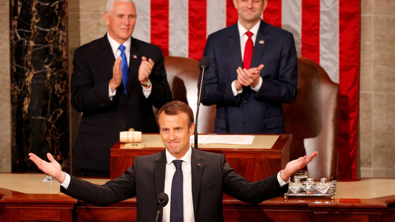 Emmanuel Macron no Congresso dos Estados Unidos