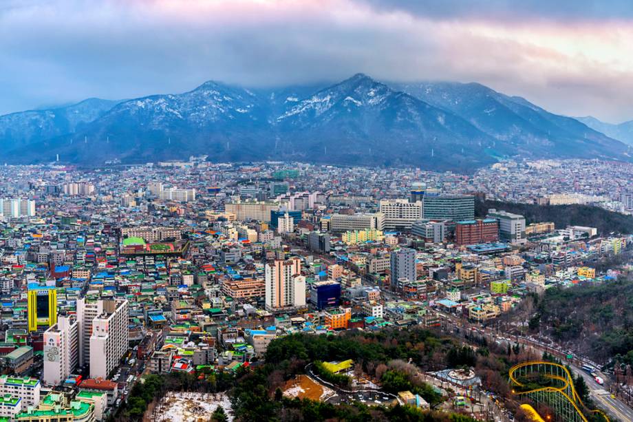 Vista de Pyongyang, na Coreia do Norte