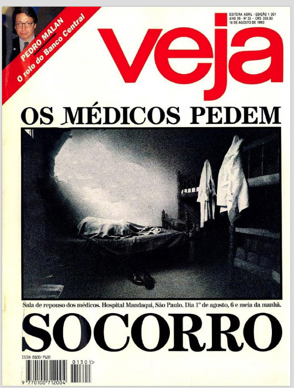 Capa de VEJA do ano 1993 sobre a crise na saúde Capa de VEJA do ano 1993 sobre a crise na saúde