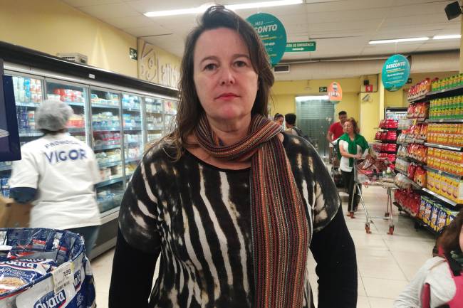 Desabastecimento de mercados em SP Ana Cristina Lunardi, consumidora do Pão de Açúcar, localizado na Rua Teodoro Sampaio, em Pinheiros, zona oeste de São Paulo (SP) - 29/05/2018