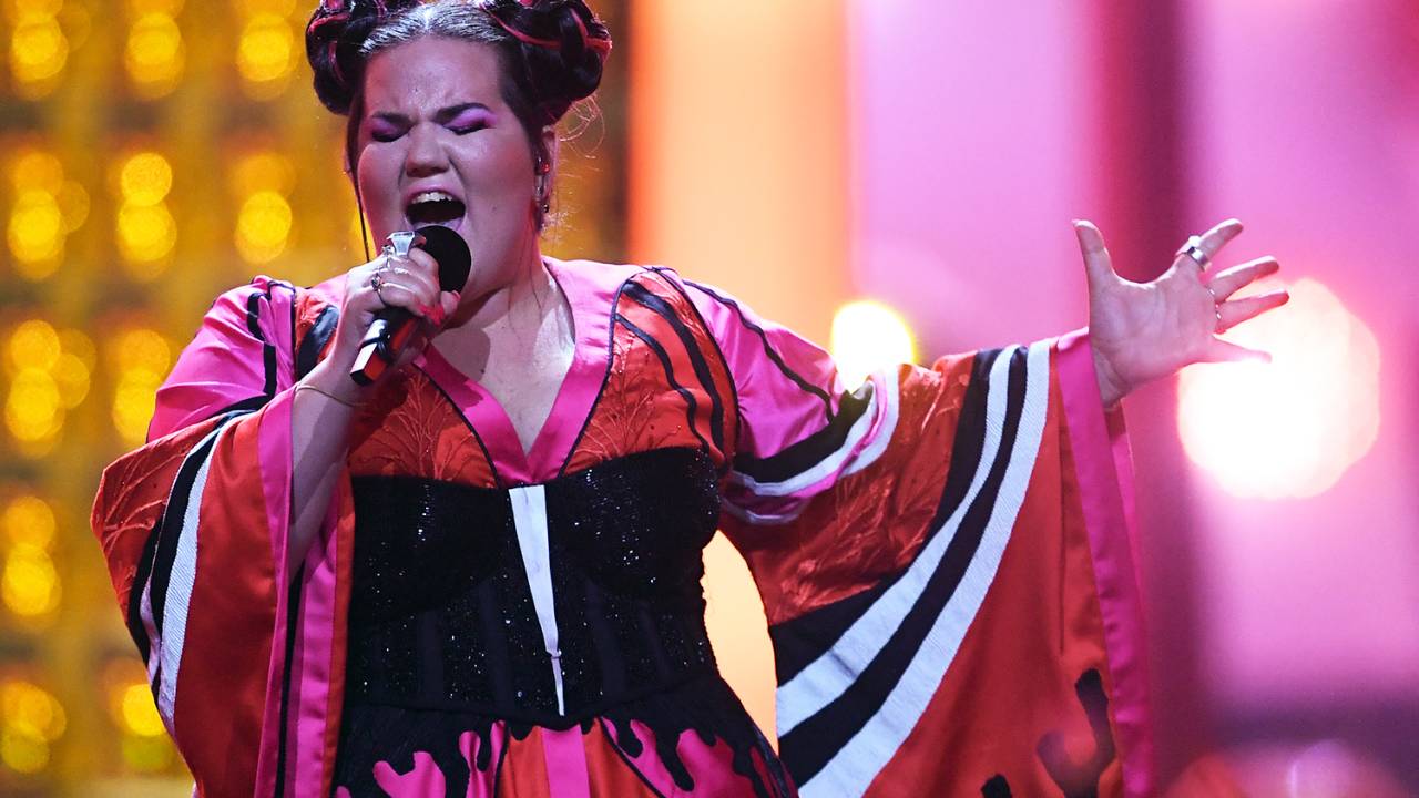 A cantora israelense Netta Barzilai vence o Festival Eurovisão, realizado no Altice Arena, em Lisboa - 12/05/2018