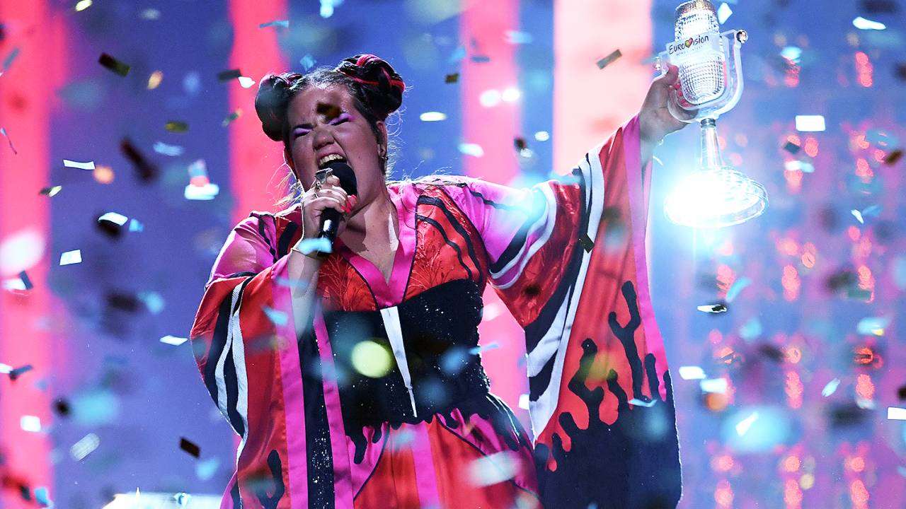 A cantora israelense Netta Barzilai vence o Festival Eurovisão, realizado no Altice Arena, em Lisboa - 12/05/2018