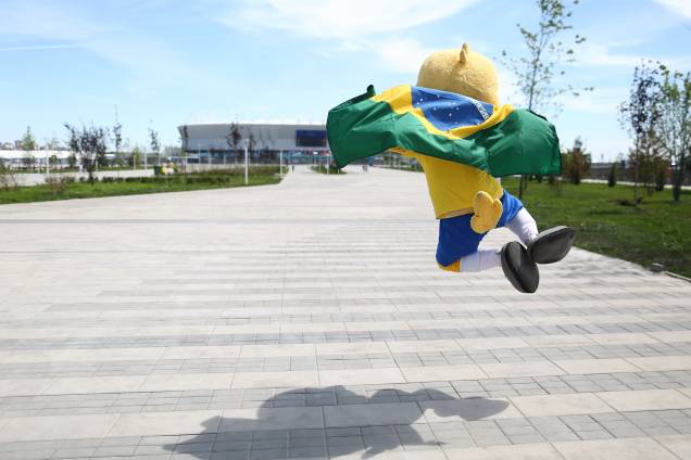 Canarinho Pistola é visto próximo da Arena Rostov, antes da partida entre Brasil e Suíça - 17/06/2018 Canarinho Pistola é visto próximo da Arena Rostov, antes da partida entre Brasil e Suíça - 17/06/2018