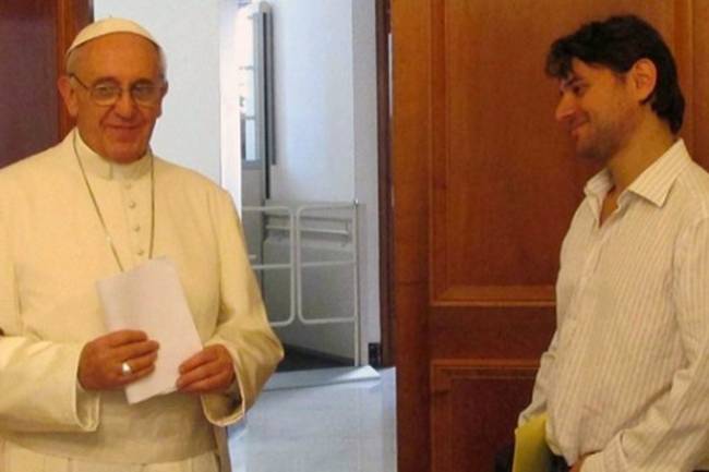 Papa Francisco e seu assessor Juan Grabois Papa Francisco e seu assessor Juan Grabois