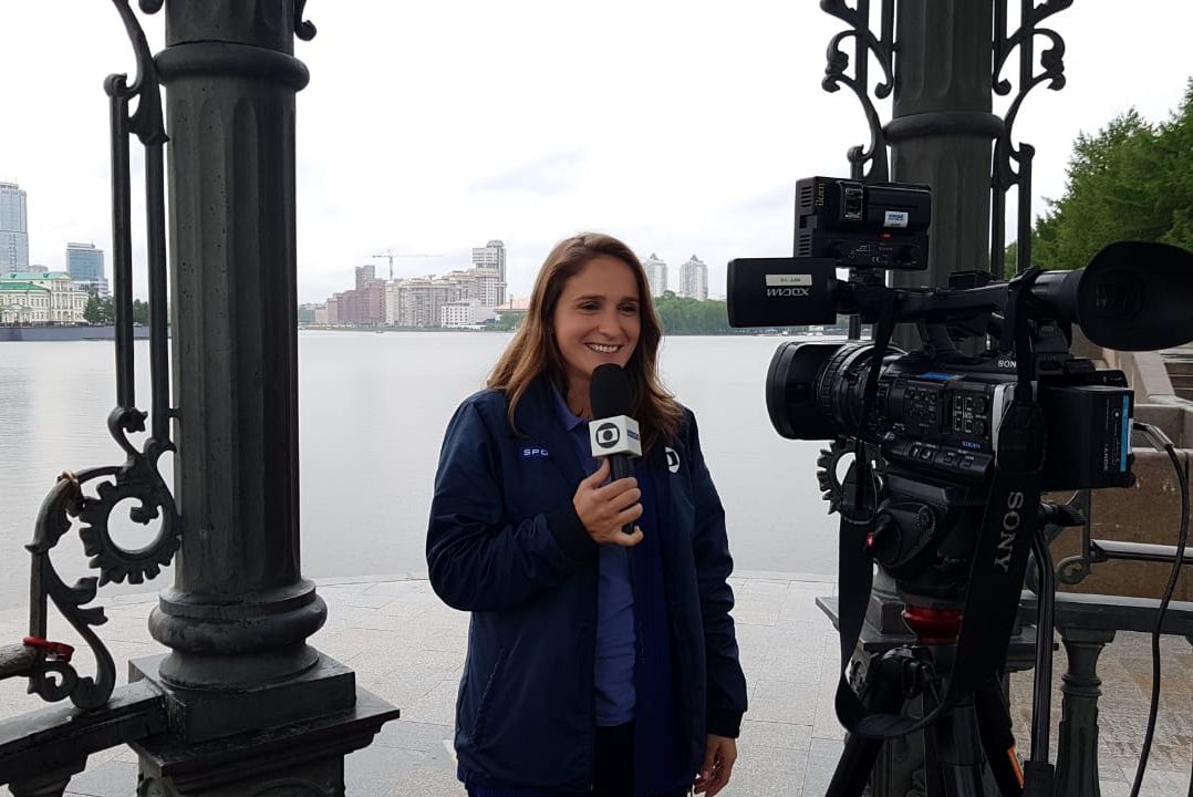 Julia Guimarães, repórter da TV Globo que foi assediada durante a Copa do Mundo da Rússia