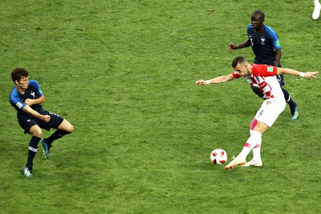 Ivan Perisic marca o gol de empate para a Croácia, em partida contra a França, válida pela final da Copa do Mundo - 15/07/2018 Ivan Perisic marca o gol de empate para a Croácia, em partida contra a França, válida pela final da Copa do Mundo - 15/07/2018