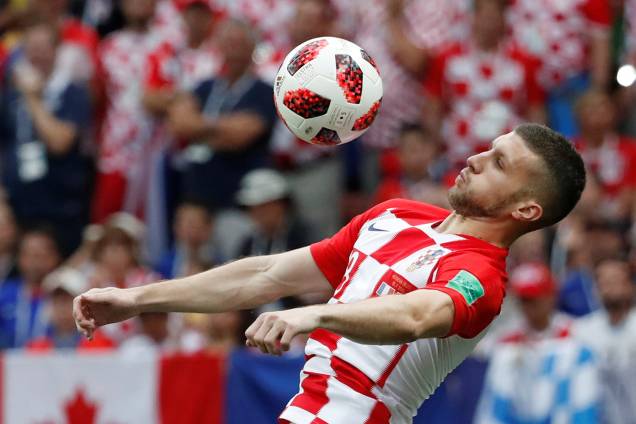 Ante Rebic da Croácia durante jogada na Final da Copa do Mundo 2018 no Estádio Lujniki - 15/07/2018 Ante Rebic da Croácia durante jogada na Final da Copa do Mundo 2018 no Estádio Lujniki - 15/07/2018