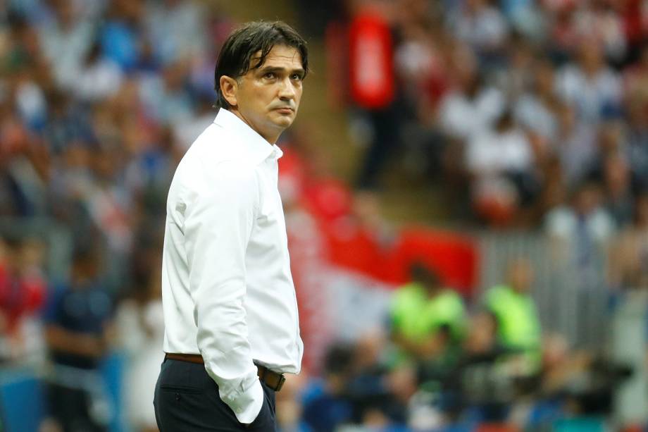 O técnico croata Zlatko Dalic durante partida contra a França, válida pela final da Copa do Mundo - 15/07/2018